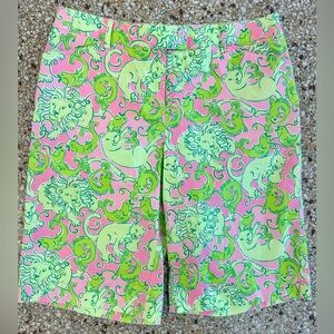 Vintage Lily Pulitzer White Label Shorts Pink and Green Size 6.